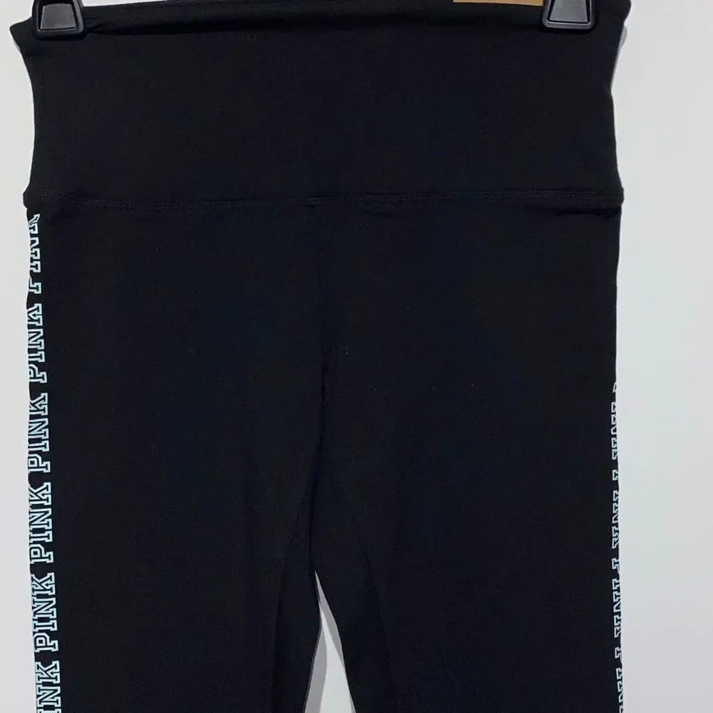 PINK Victoria's Secret Women's Black High Waist 4-Way Stretch Leggings XS NWT‎